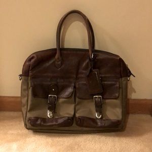 Polo Ralph Lauren leather brief case with computer bag.